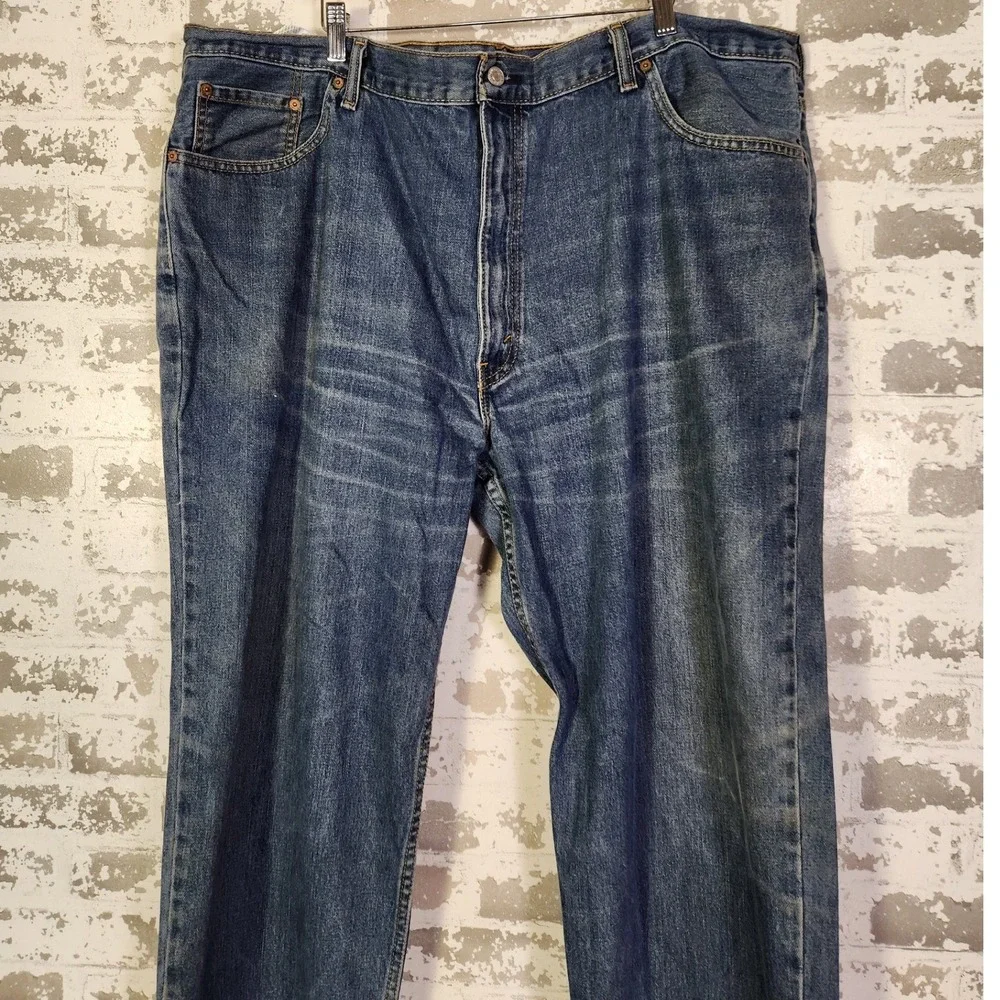 Levi's 550 Relaxed Fit Straight Blue Denim Jeans Men Big & Tall 46x30 Light Wash